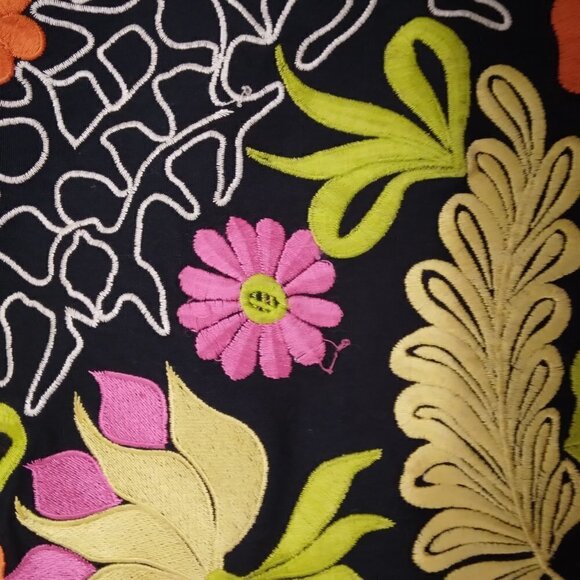 P.S.N.Y. BY SAMAN PETITE | EMBROIDERED A-line Mini Skirt Black | Size 2P - Picture 9 of 9